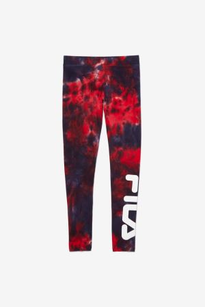 FILA Laila Tie Dye Leggings Navy / Red,Womens Clothing | CA.DXLAIN406